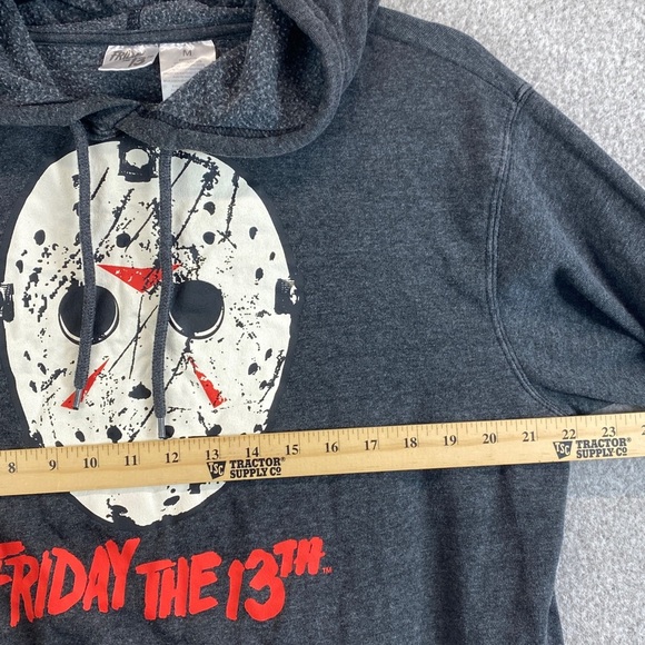 Friday the 13th hoodie Jason gray M Halloween retro graphic horror movie slasher - Picture 4 of 7